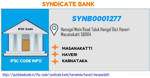 Syndicate Bank Masanakatti SYNB0001277 IFSC Code