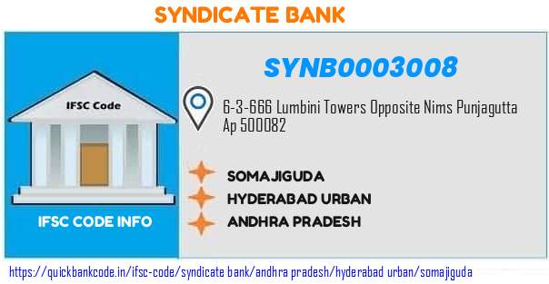 Syndicate Bank Somajiguda SYNB0003008 IFSC Code