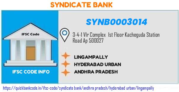 Syndicate Bank Lingampally SYNB0003014 IFSC Code