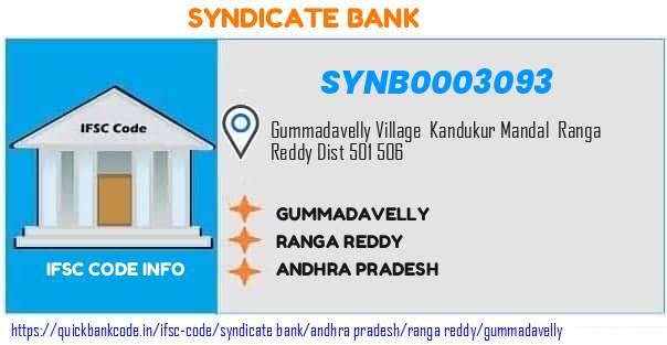 Syndicate Bank Gummadavelly SYNB0003093 IFSC Code