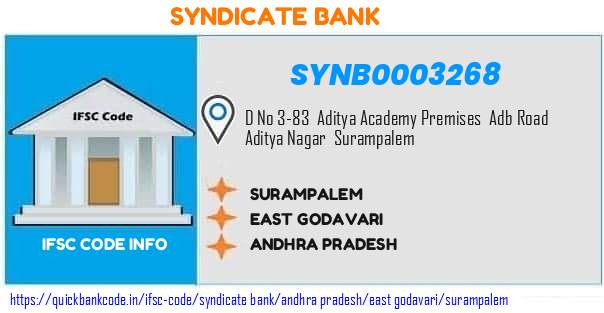 Syndicate Bank Surampalem SYNB0003268 IFSC Code