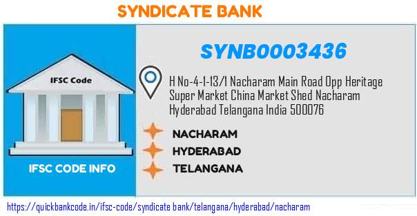 Syndicate Bank Nacharam SYNB0003436 IFSC Code