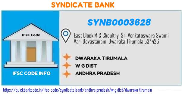Syndicate Bank Dwaraka Tirumala SYNB0003628 IFSC Code