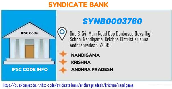 Syndicate Bank Nandigama SYNB0003760 IFSC Code