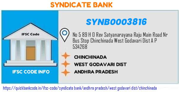 Syndicate Bank Chinchinada SYNB0003816 IFSC Code