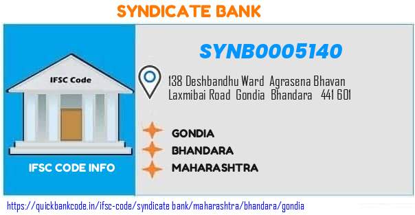 Syndicate Bank Gondia SYNB0005140 IFSC Code