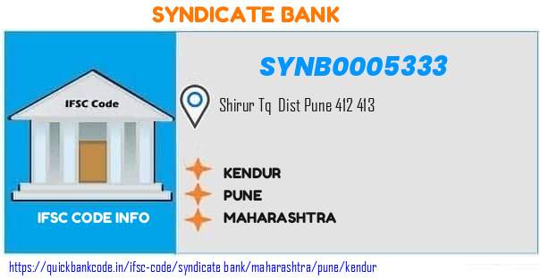 Syndicate Bank Kendur SYNB0005333 IFSC Code