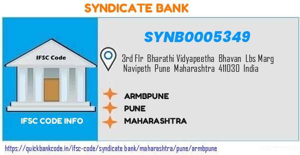 Syndicate Bank Armbpune SYNB0005349 IFSC Code