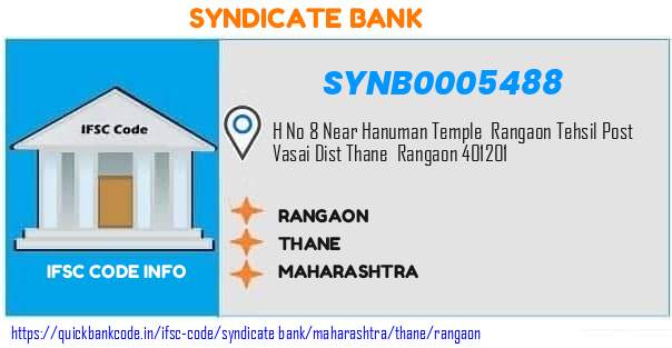 Syndicate Bank Rangaon SYNB0005488 IFSC Code
