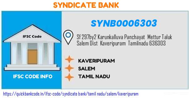 Syndicate Bank Kaveripuram SYNB0006303 IFSC Code