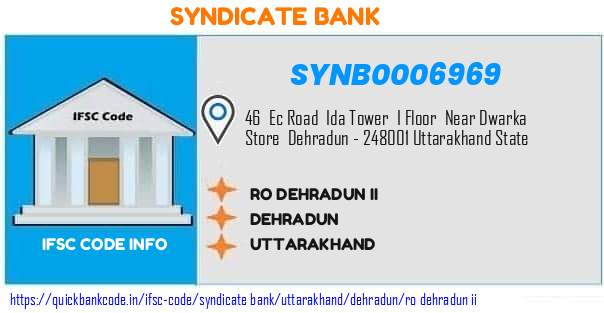 Syndicate Bank Ro Dehradun Ii SYNB0006969 IFSC Code