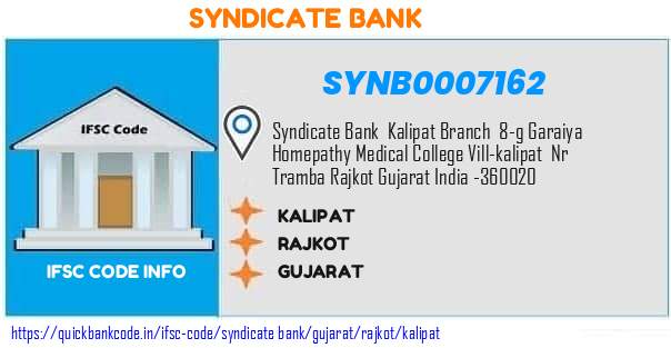 Syndicate Bank Kalipat SYNB0007162 IFSC Code