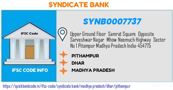 Syndicate Bank Pithampur SYNB0007737 IFSC Code