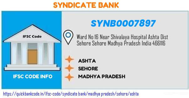 Syndicate Bank Ashta SYNB0007897 IFSC Code