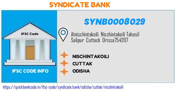 Syndicate Bank Nischintakoili SYNB0008029 IFSC Code