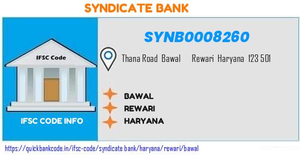 Syndicate Bank Bawal SYNB0008260 IFSC Code