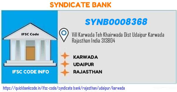 Syndicate Bank Karwada SYNB0008368 IFSC Code