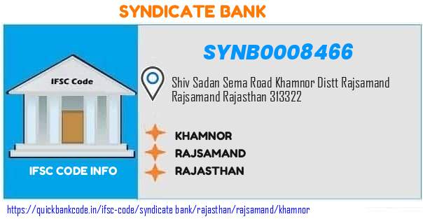 Syndicate Bank Khamnor SYNB0008466 IFSC Code