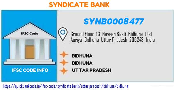 Syndicate Bank Bidhuna SYNB0008477 IFSC Code