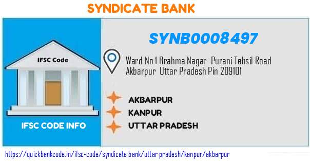 Syndicate Bank Akbarpur SYNB0008497 IFSC Code