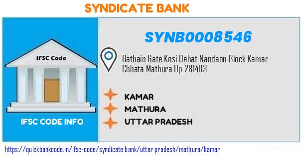 Syndicate Bank Kamar SYNB0008546 IFSC Code