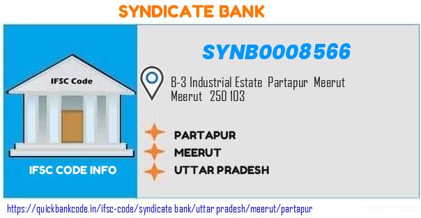 Syndicate Bank Partapur SYNB0008566 IFSC Code