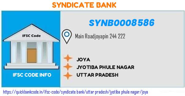 Syndicate Bank Joya SYNB0008586 IFSC Code