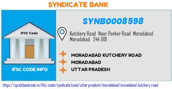 Syndicate Bank Moradabad Kutchery Road SYNB0008598 IFSC Code