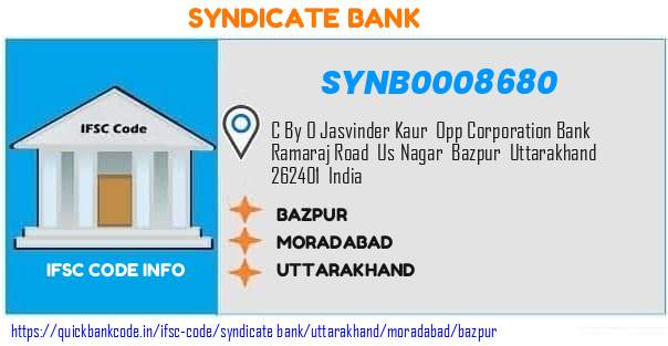 Syndicate Bank Bazpur SYNB0008680 IFSC Code