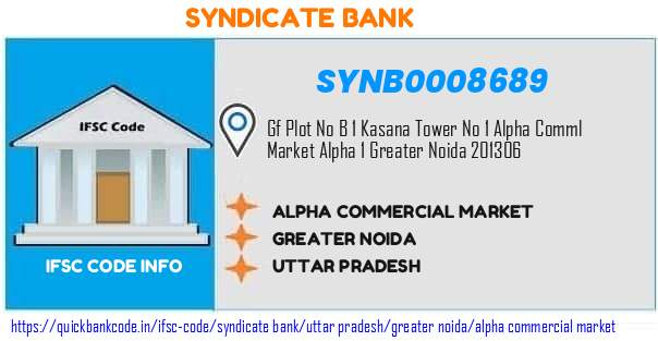 Syndicate Bank Alpha Commercial Market SYNB0008689 IFSC Code