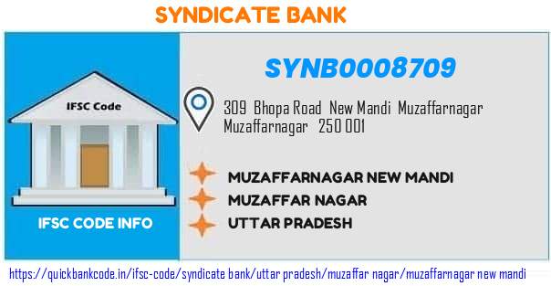 Syndicate Bank Muzaffarnagar New Mandi SYNB0008709 IFSC Code