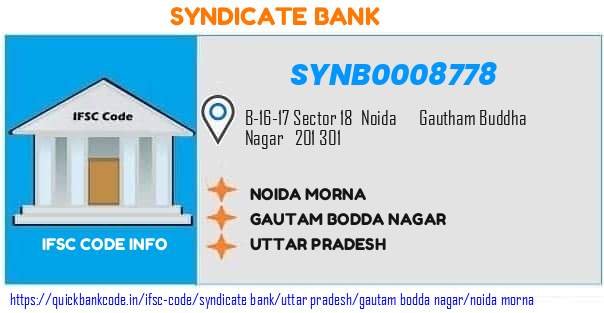 Syndicate Bank Noida Morna SYNB0008778 IFSC Code