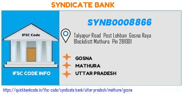 Syndicate Bank Gosna SYNB0008866 IFSC Code