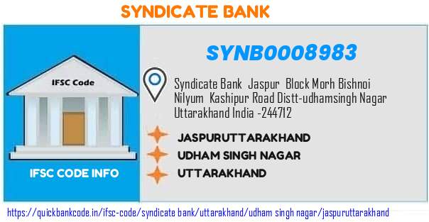 Syndicate Bank Jaspuruttarakhand SYNB0008983 IFSC Code