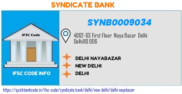 Syndicate Bank Delhi Nayabazar SYNB0009034 IFSC Code