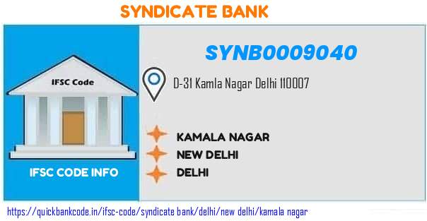 Syndicate Bank Kamala Nagar SYNB0009040 IFSC Code