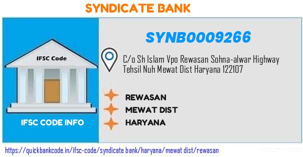 Syndicate Bank Rewasan SYNB0009266 IFSC Code