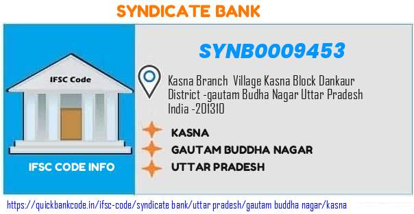 Syndicate Bank Kasna SYNB0009453 IFSC Code