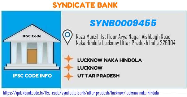 Syndicate Bank Lucknow Naka Hindola SYNB0009455 IFSC Code