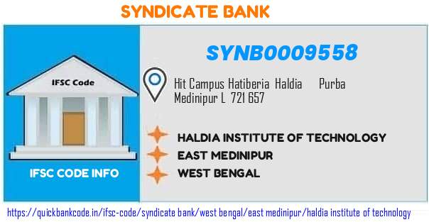 Syndicate Bank Haldia Institute Of Technology SYNB0009558 IFSC Code