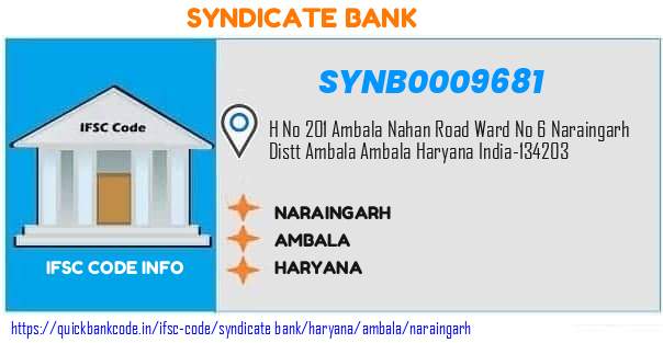 Syndicate Bank Naraingarh SYNB0009681 IFSC Code