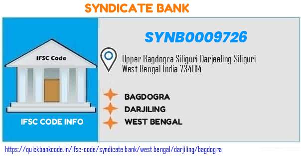 Syndicate Bank Bagdogra SYNB0009726 IFSC Code