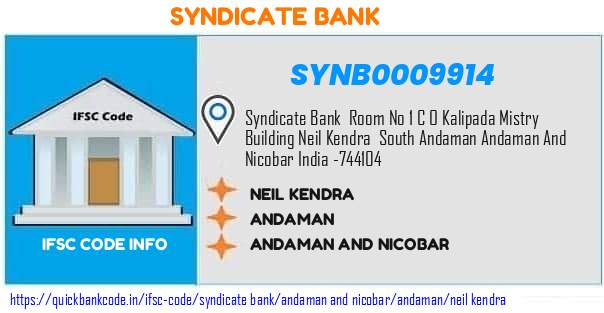 Syndicate Bank Neil Kendra SYNB0009914 IFSC Code