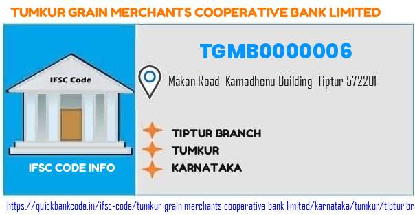 Tumkur Grain Merchants Cooperative Bank Tiptur Branch TGMB0000006 IFSC Code