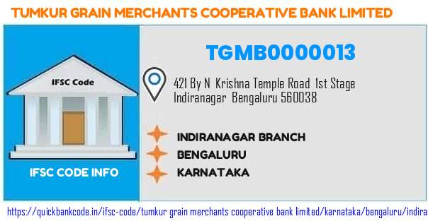 Tumkur Grain Merchants Cooperative Bank Indiranagar Branch TGMB0000013 IFSC Code