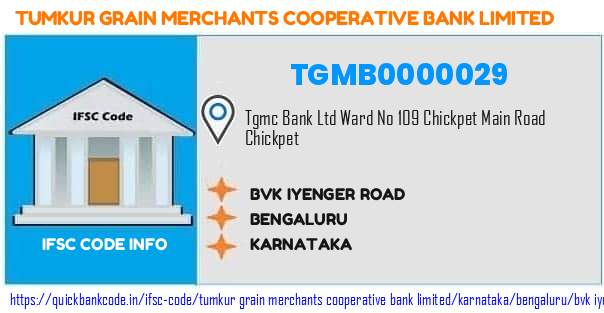 TGMB0000029 Tumkur Grain Merchant's Co-operative Bank. BVK IYENGER ROAD