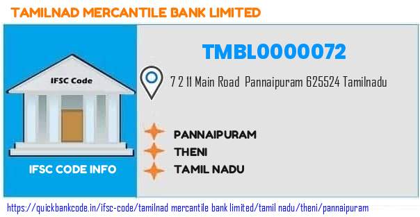 Tamilnad Mercantile Bank Pannaipuram TMBL0000072 IFSC Code