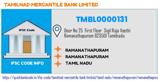 TMBL0000131 Tamilnad Mercantile Bank. RAMANATHAPURAM