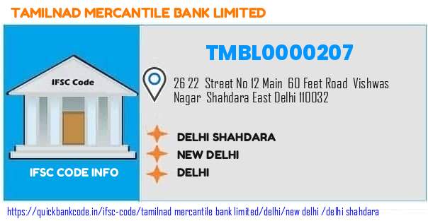 Tamilnad Mercantile Bank Delhi Shahdara TMBL0000207 IFSC Code