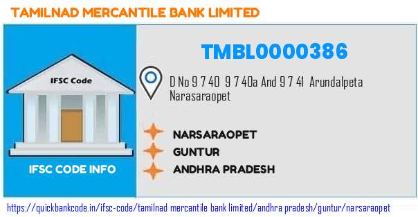 Tamilnad Mercantile Bank Narsaraopet TMBL0000386 IFSC Code